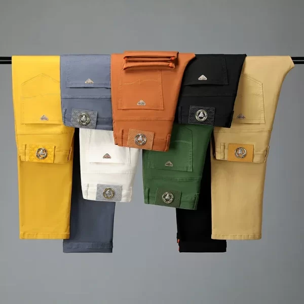 Seven-Color Stretch Jean Men's Trendy Wild Simple 97% Cotton High-End Slim-Fitting Small Straight Casual Men's Clothing Trousers - Image 2