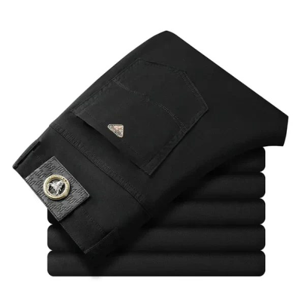 Seven-Color Stretch Jean Men's Trendy Wild Simple 97% Cotton High-End Slim-Fitting Small Straight Casual Men's Clothing Trousers - Image 5